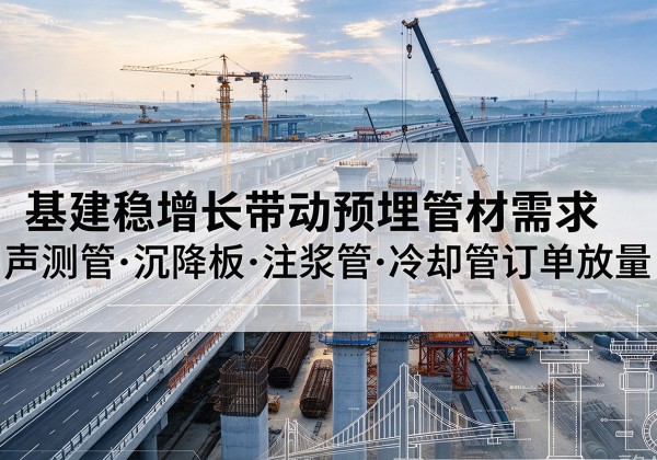 合山基建稳增长带动预埋监测管材需求，声测管、沉降板、注浆管订单持续放量